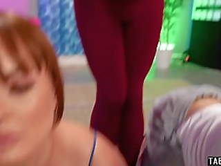 big boobed shemale yoga slut eva maxim stretching a red milf summer hart