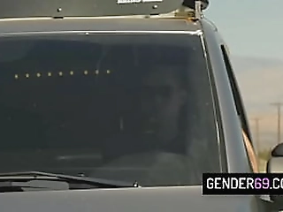 sexy tranny hitchhiker khloe kay gets anal banged by a random guy