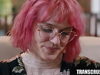 pink haired tranny threesome bangs two hot lesbians