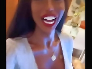 latina shemale beauty is playing with her girl pole outdoors