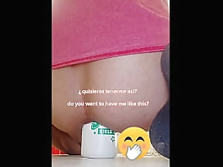 blue eyed shemale strokes her long shecock and cums on cam