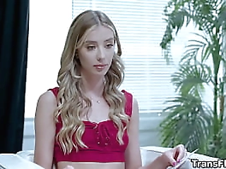 two sexy shemales take turns getting fucked by big dick