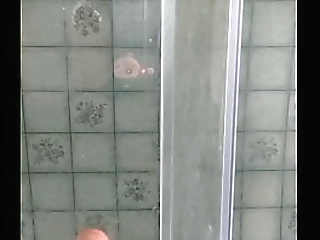 yummy amateur brunette shemale tugs on her cock