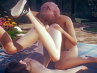 yaoi femboy threesome in a park