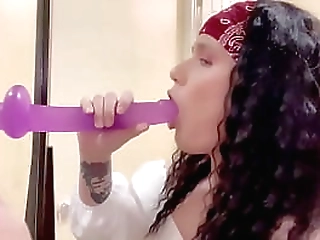 perfect teen ladyboy in sexy dress is stripping and wanking