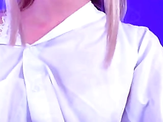 sweet eaton wanking her small cock and balls