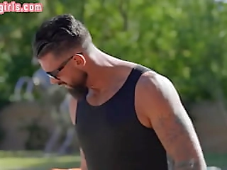 yoga asian and black ts milfs in 3some bareback action