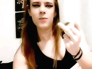 blonde tranny luciana in threesome action