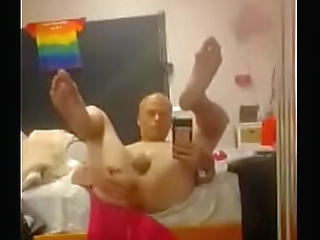 benny gay blonde aussie twink 5'_7 and 28 assshole legs in air