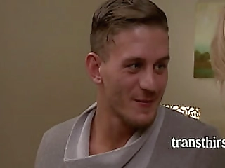 shy and cute tranny gets some dick