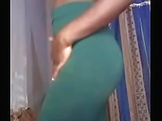 kenyan shemale sexyjayla strips for you, fingers asshole and strokes dick