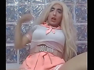 shakirah stripping and stroking her ebony cock by the pool