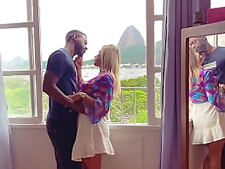 horny stud watching blonde shemale fucking hot redhead girlfriend