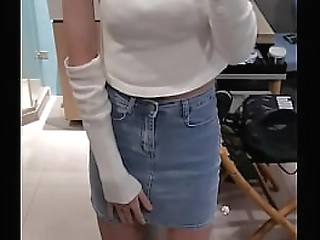 sissy ladyboy masturbating her tiny dick in sexy dress