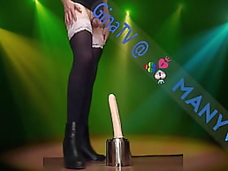 hot tranny ginatv fucking a huge dildo and showing you with x ray view