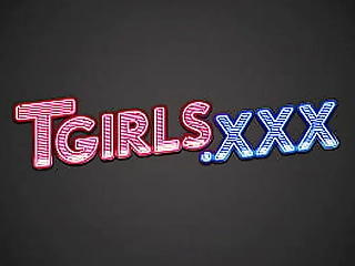 ladyboy fucks shemale and gets covered in cum