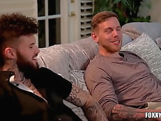 transerotica foxxy seduces steve rickz and ink fit into 3way