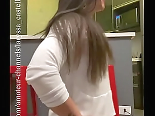 sexy and slim shemale  nicolly  explores ass with dildo