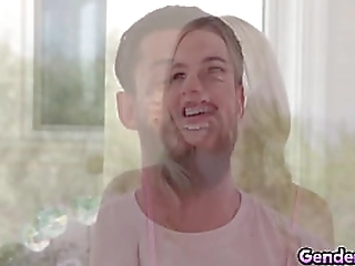 cute ts nurse shuy solo masturbation in the office