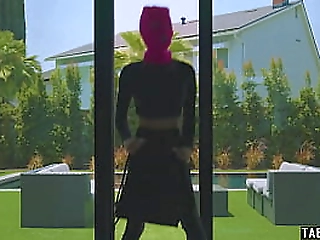 shemale thief korra del rio has to fuck a married couple to avoid jail