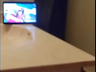 slim nubian shemale in fishnets jerks for cum