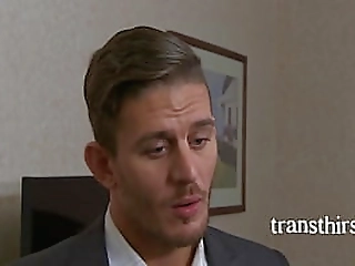 teen brunette ladyboy with small boobs teases in her black