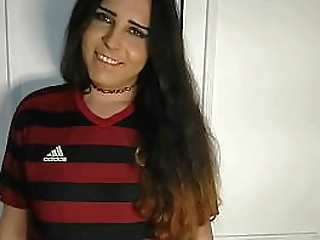 petite trans schoolgirl strips naked and shows her tiny tits