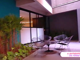 guy helps shemale dani peterson cum after fucking her butt