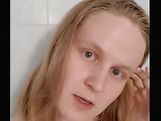 hayley hilton   pissing on the shower glass and cock stroking