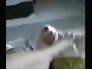 sexy tgirl cop isabela stroking her cock outdoors