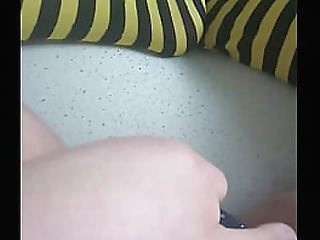 trans teen cums on her thigh highs