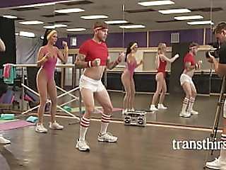 jumping jacks and jizzing on tranny'_s racks