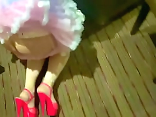 small tit transgender jerks off her cock and cums hardcore