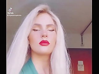 red dress   black boots fetish solo